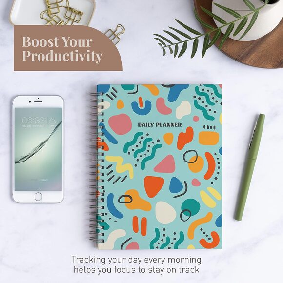 Colorful Rileys & Co Undated Daily Planner To Do List Notebook, 8x6 inch 80 pgs - Picture 5 of 8